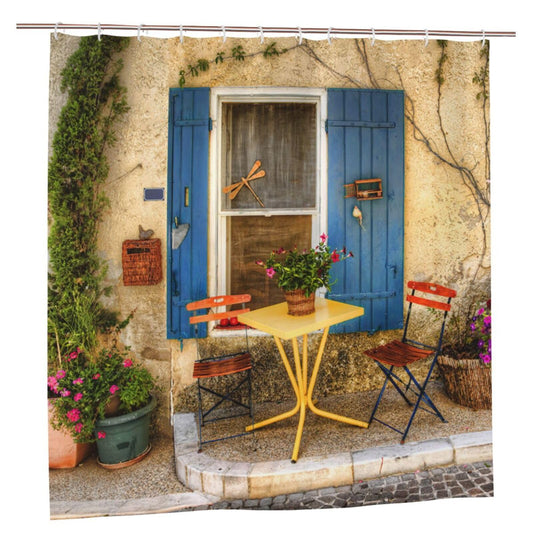 Newhomestyle 3D Garden View Bath Shower Curtain, Beautiful Flowers Garden Decoration, Quick-Drying Waterproof Polyester Shower Curtain, Bathroom Decor