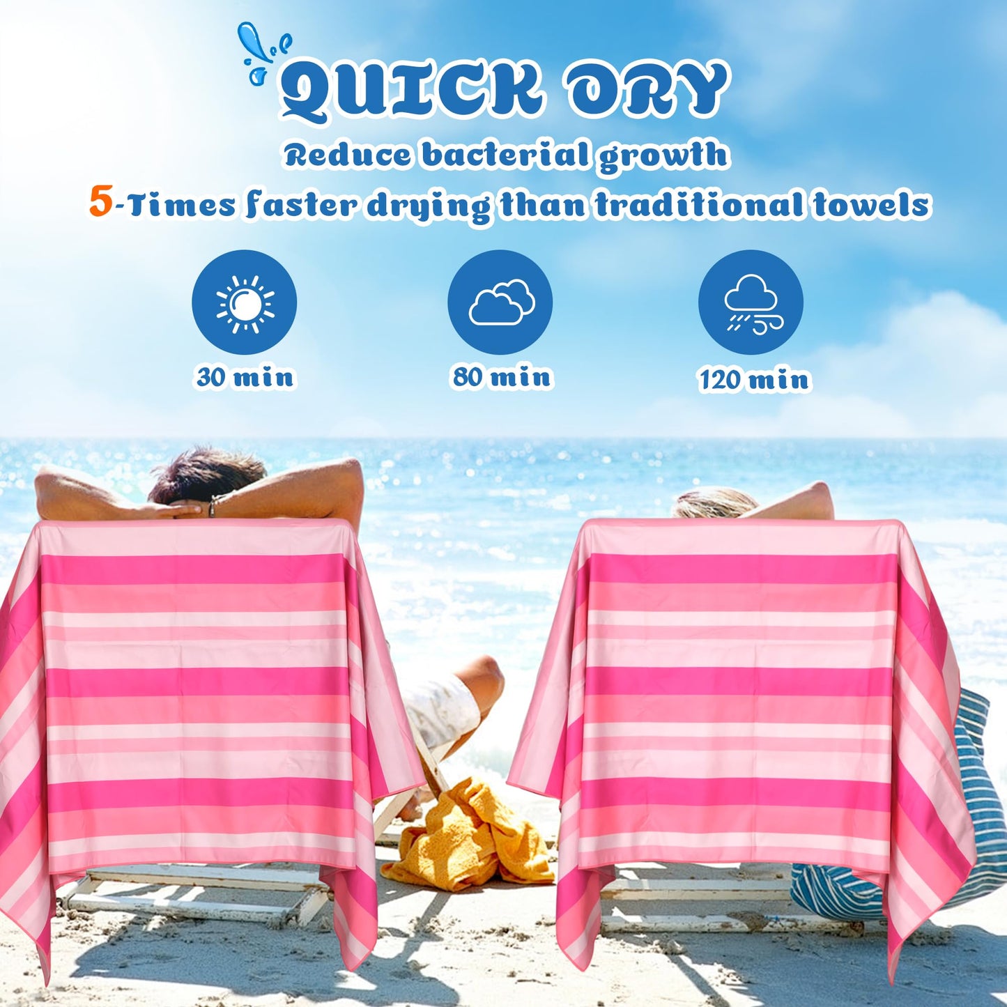 Anavasi Microfibre Beach Towels for Adults, 1 Pack 180 x 90cm 100% Recycled