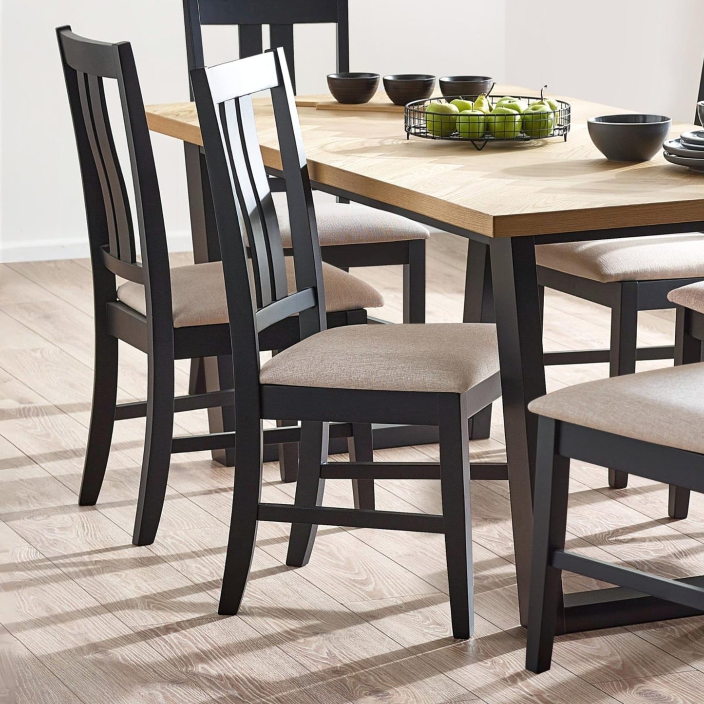 Julian Bowen Hilton Dining Chairs, Set of 2, Black - H96 x W49 x D53cm