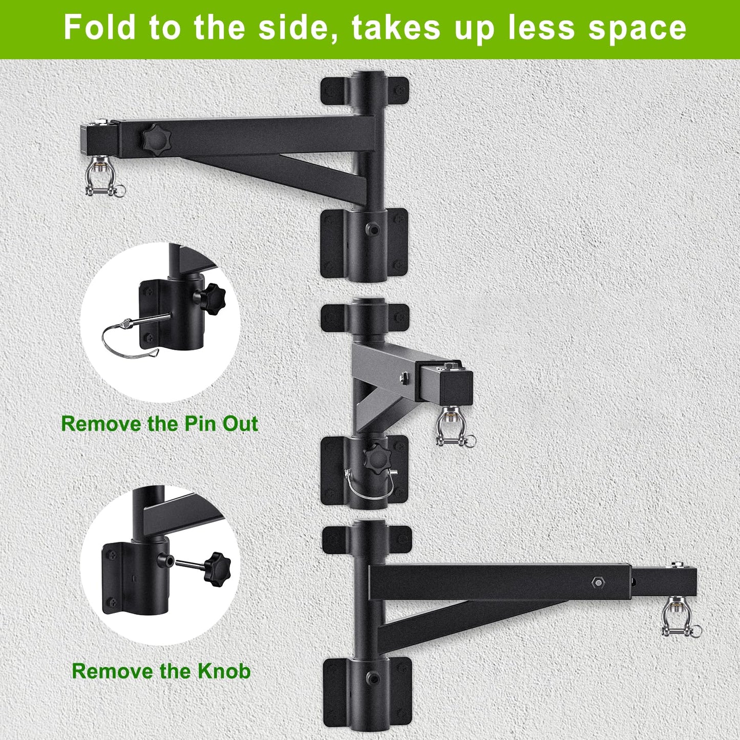 Kipika Heavy Bag Wall Mount - Rotatable Heavy-Duty Boxing Bag Bracket for Home Gym Indoor Use, Adjustable Length for Kickboxing, Muay Thai, and Speed