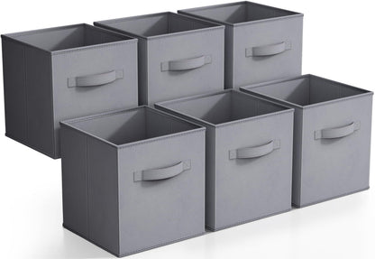 Sorbus Foldable Storage Cube Basket Bin 6 Pack Grey