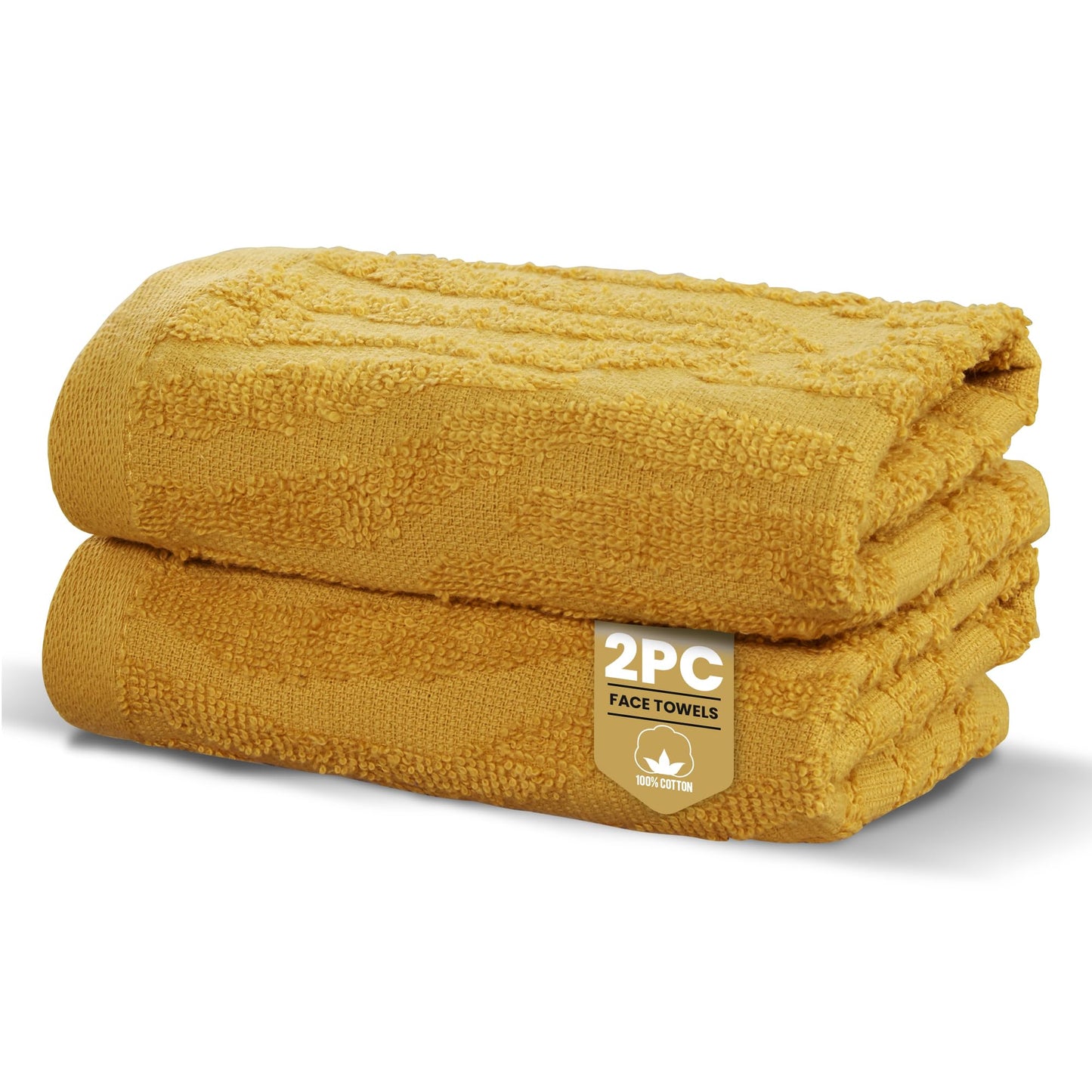 Rapport Home Safari Face Towels 2-Pack | Luxurious 100% Cotton 500gsm Soft Absorbent Face Cloths | Oeko-Tex Certified Bathroom Hand Towels