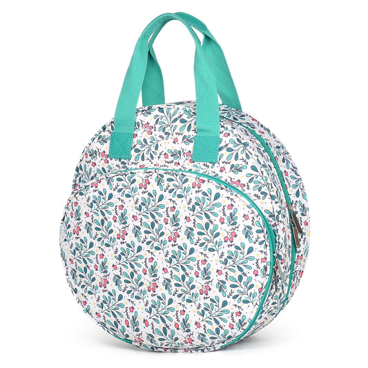 Coopay Cross Stitch and Embroidery Storage Tote with Multiple Pockets for Hoops, Kits, and Projects - Portable Round Design