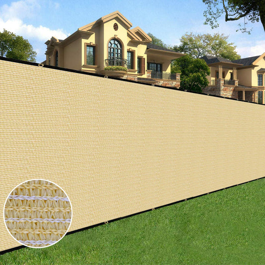 Sunnyglade 4 feet x 50 feet Privacy Screen Fence Heavy Duty Fencing Mesh Shade Net Cover for Wall Garden Yard Backyard (4 ft X 50 ft, Sand)