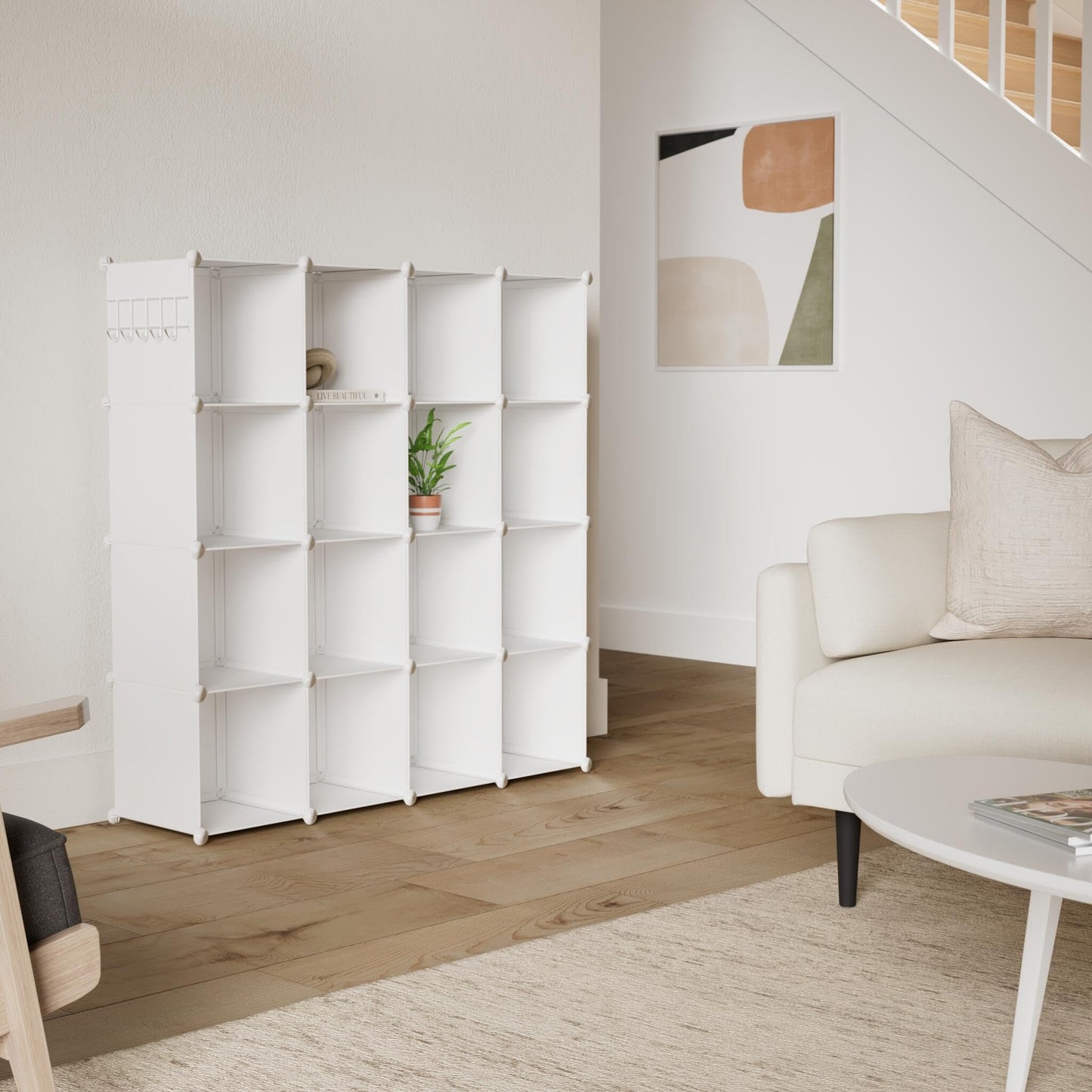 C&AHOME 16-Cube Storage Organizer Without Doors, Plastic Storage Cubes