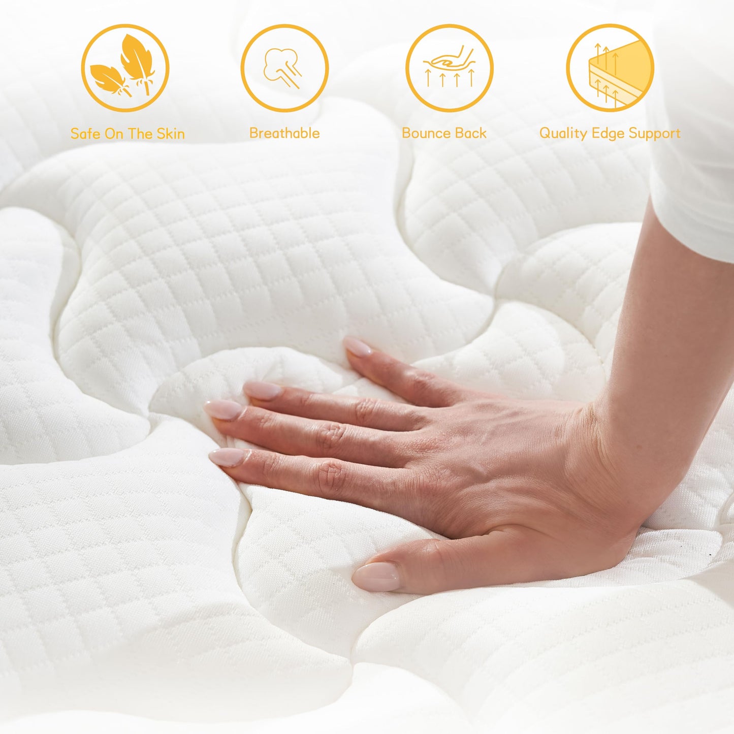 Giovanly Small Double Mattress,Hybrid Mattresses in a box with Memory Foam,Medium Firm