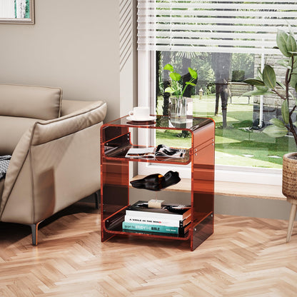 solaround Acrylic Side Table, 40 x 30 x 50 cm, Dark Brown