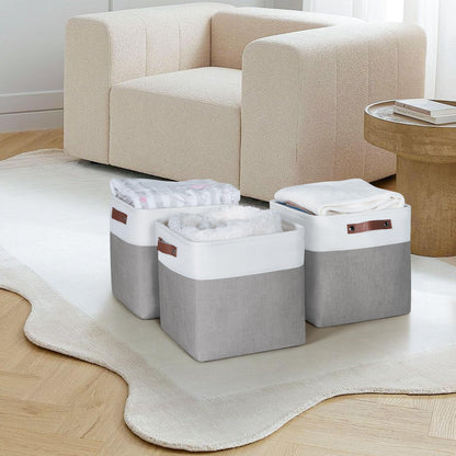 Syeeiex Foldable Storage Baskets for Shelves 30.5 cm Fabric Cube Organizer