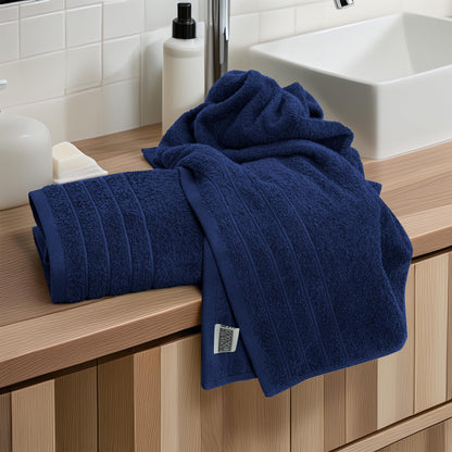 100% Cotton 8 Piece Towel Bale Set - Luxury Bathroom Towels Navy