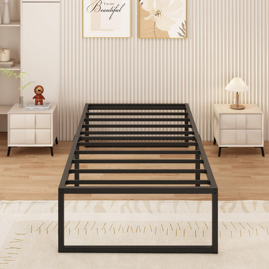 Yicensen Small Single Bed Frame 75x190 cm Metal Platform Bed Small Single with Steel Slat Support, Easy Assembly, Noise Free, No Box Spring Needed,