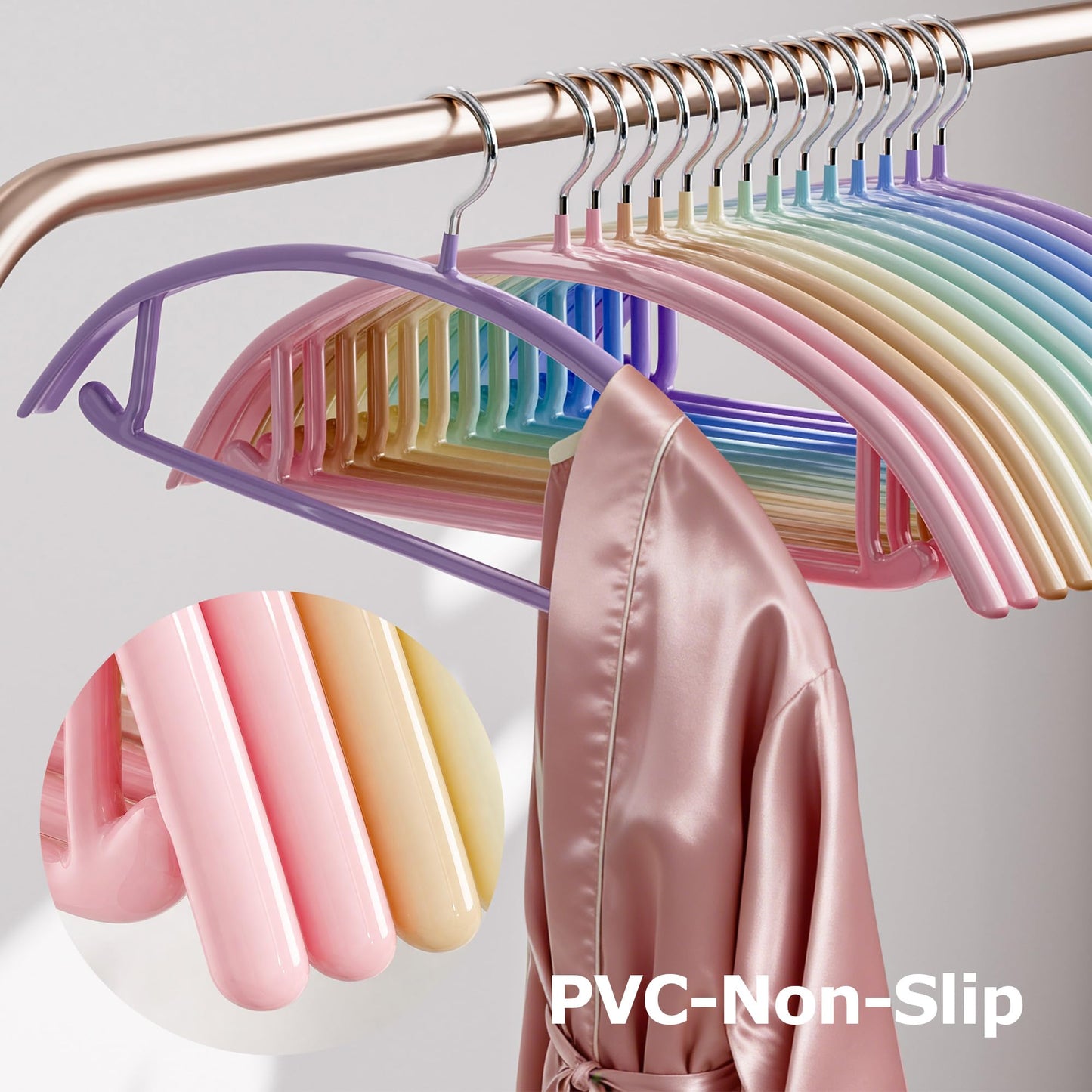CTIME 14 Pack Clothes Hangers, PVC Coated Metal Coat Hangers Non Slip