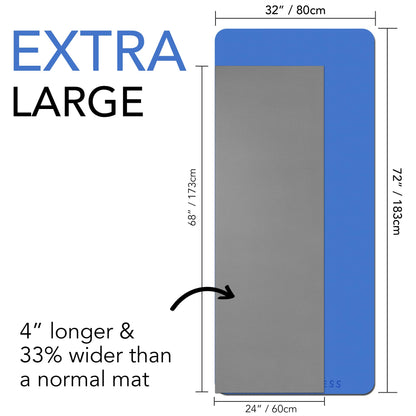Large Exercise Mat  Extra Wide & Extra Thick Yoga Mat (183cm x 80cm x 10mm), TPE Fitness Mat with Free Carry Straps, Perfect for HiiT Home Workouts &