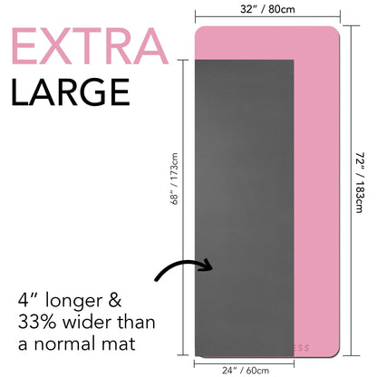 Large Exercise Mat  Extra Wide & Extra Thick Yoga Mat (183cm x 80cm x 10mm), TPE Fitness Mat with Free Carry Straps, Perfect for HiiT Home Workouts &