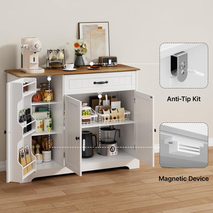 Xbro Sideboard Cabinet, Kitchen Storage Cupboard with Drawer