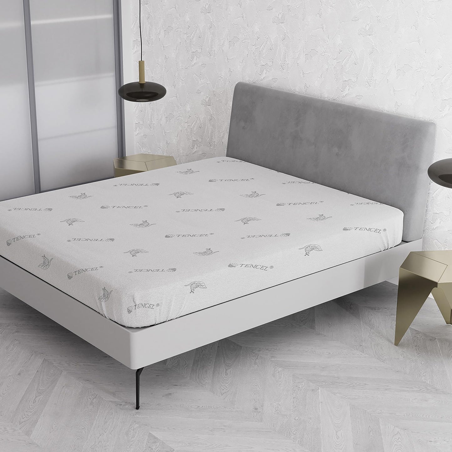 MB HOME ITALY Mattress Cover, Thermocontrol, White, Small Double 120x200 cm