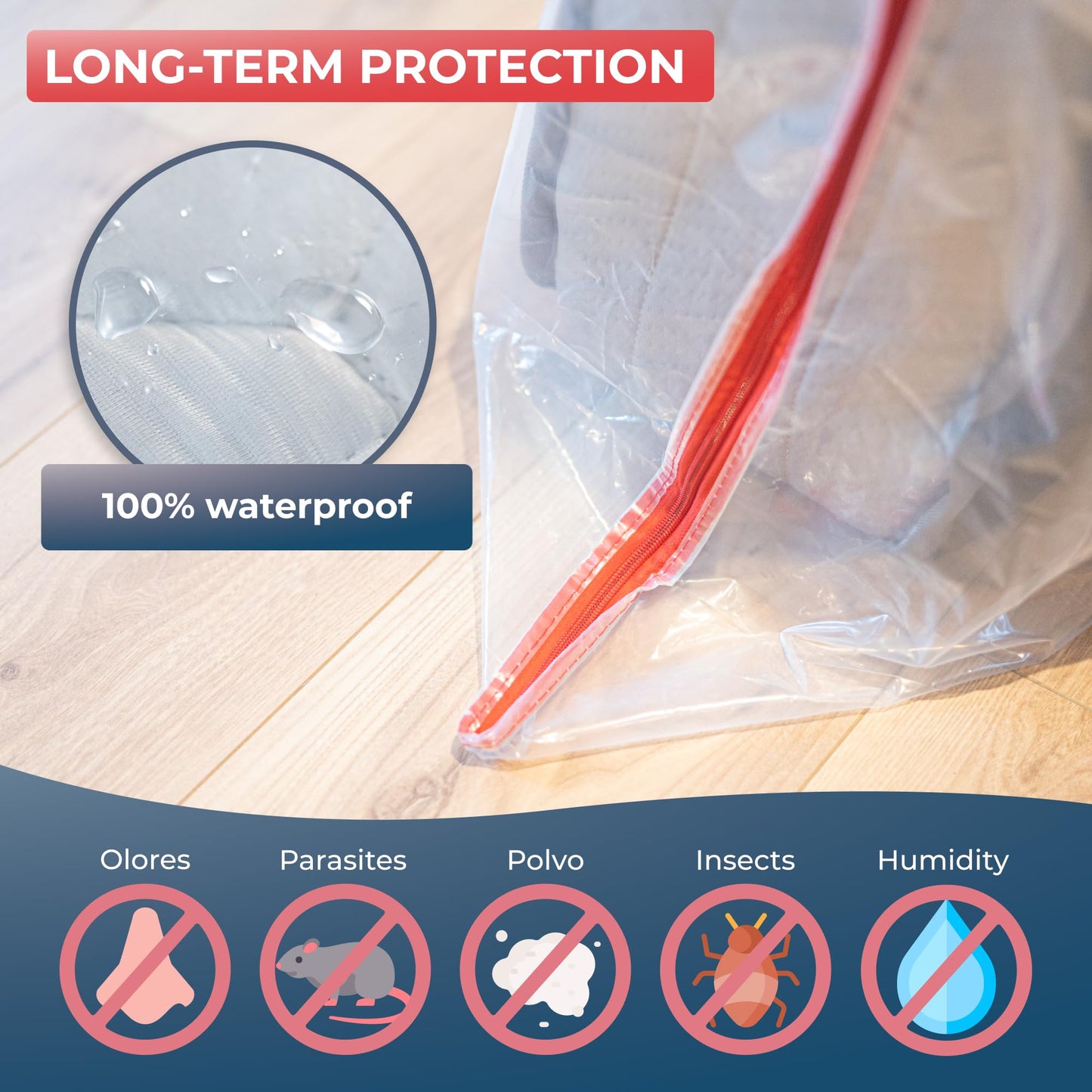 WRAPPYBAG  Protective Plastic Mattress Case  King Size  Waterproof, Anti-Tear Storage Bag  For House Moves, Storage and Transport (60" x 80") -