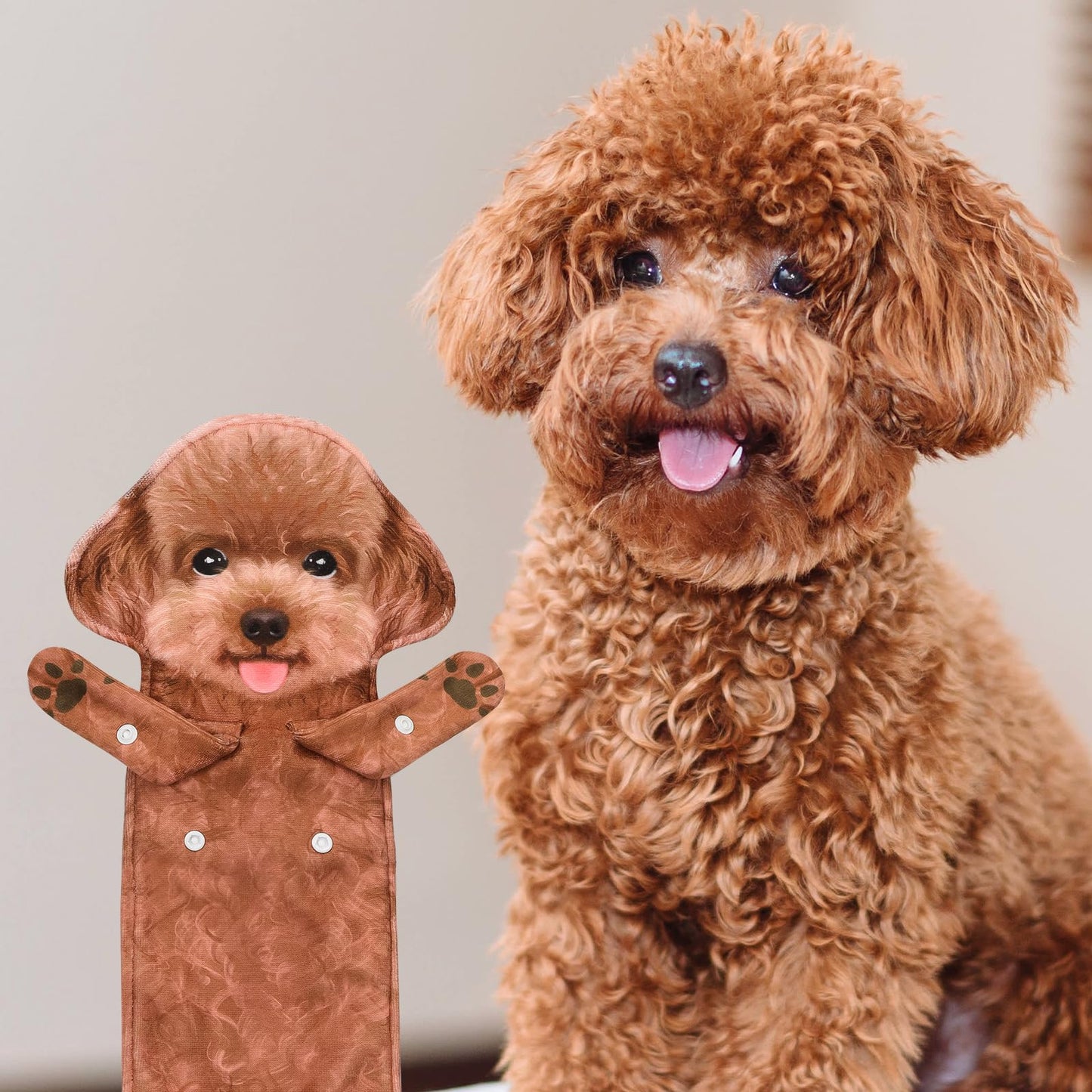 AGRIMONY Poodle Dog Funny Hand Towels for Bathroom Kitchen -Cute Decor Dog Dad Mum Women Fathers Mothers Day Easter Gifts Decorative Hanging