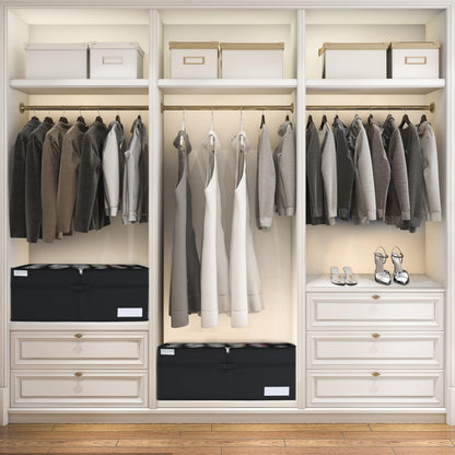 LUVHOMEE Shoe Organiser for Closet, Fits 24 Pairs, Large Shoe Box Storage Containers, Clear Foldable Shoe Storage Bins w/Bottom Support