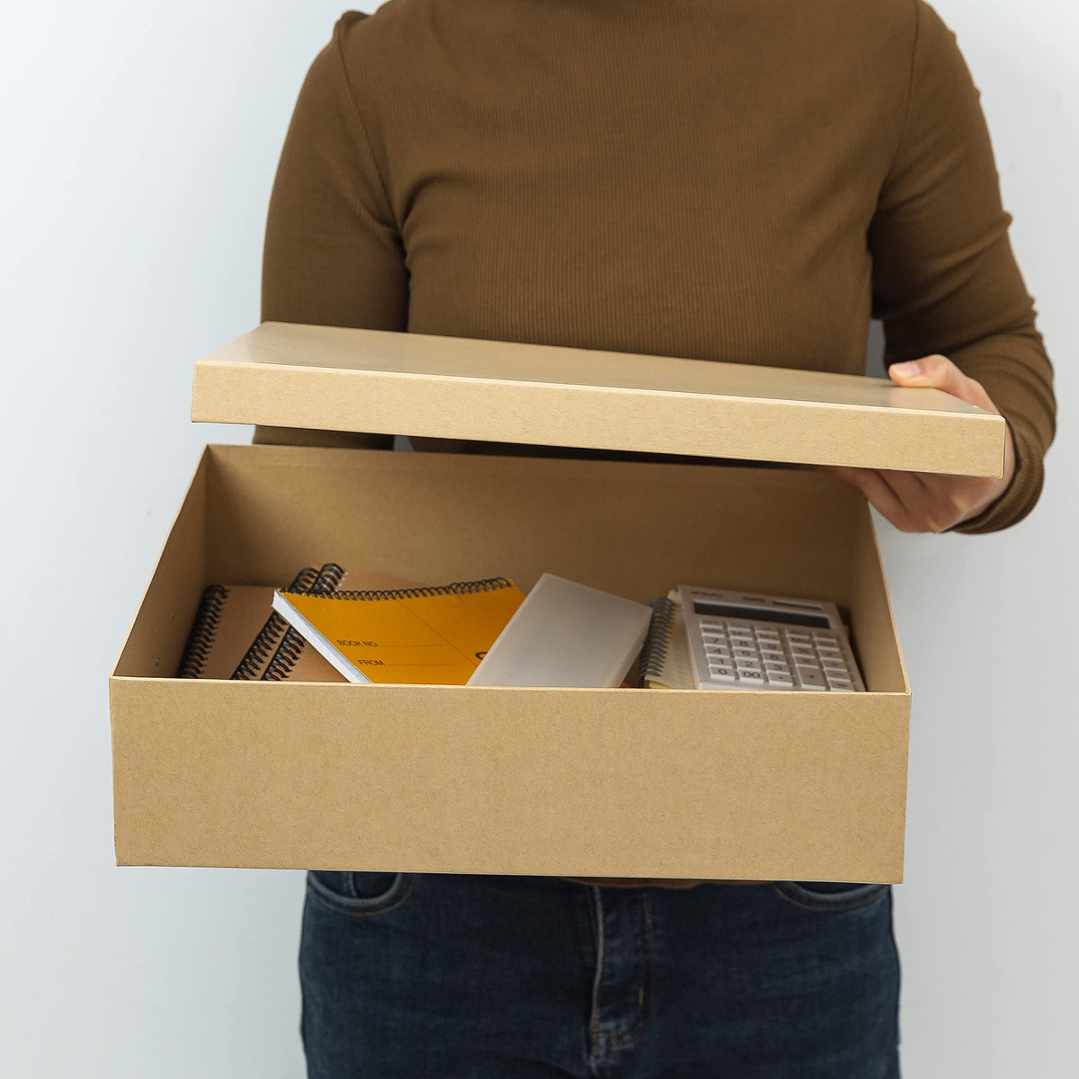 Soul & Lane SLPR Decorative Storage Craft Paper Cardboard Boxes Set of 3, Just the Basics