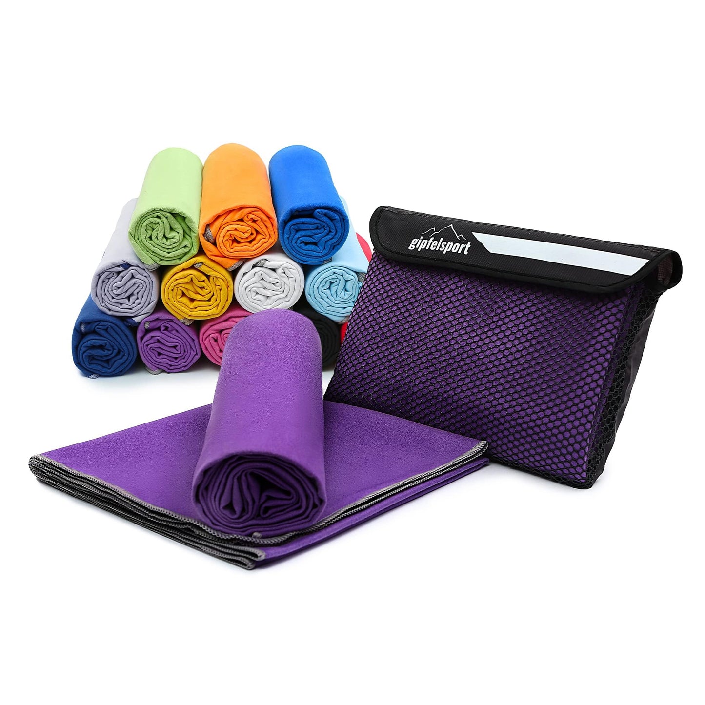 gipfelsport Microfibre Towel | 11 - Purple | 2 1x S(80x40cm) & 1x XL(180x80cm)