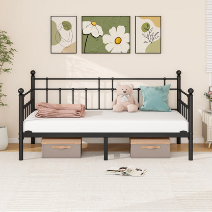 HOMERECOMMEND Metal Single Daybed Frame 3ft Sofa Bed Frame,Black