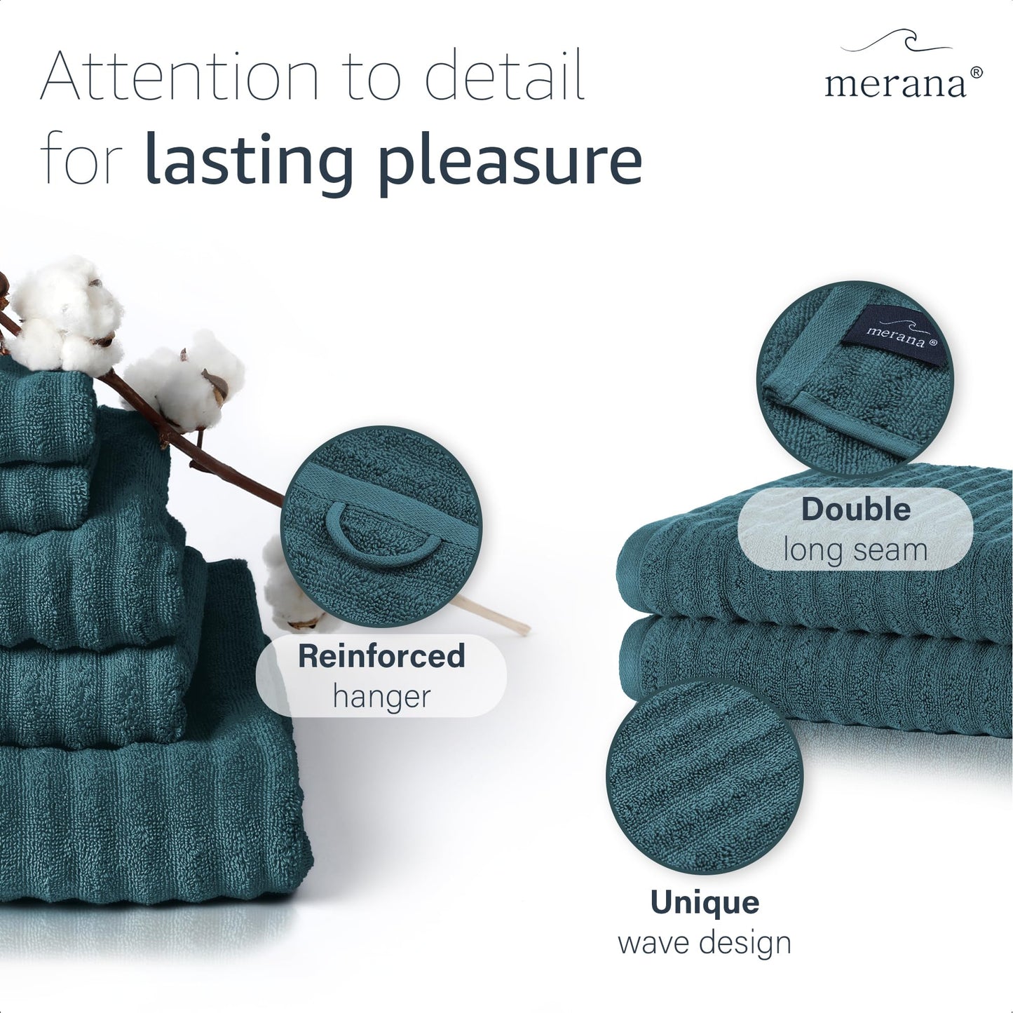 Merana OSLO towel set | quick-drying, soft & lint-free | terry luxury quality | 100% cotton terrycloth | OEKO-TEX | 590 GSM | guest & face towel