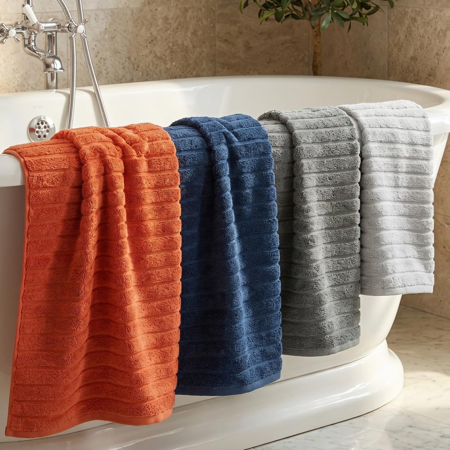 Tedeman Cloud Collection 6-Piece Towel Set - Turkish Towels, 550 GSM Plush, Highly Absorbent, Hotel & Spa Quality