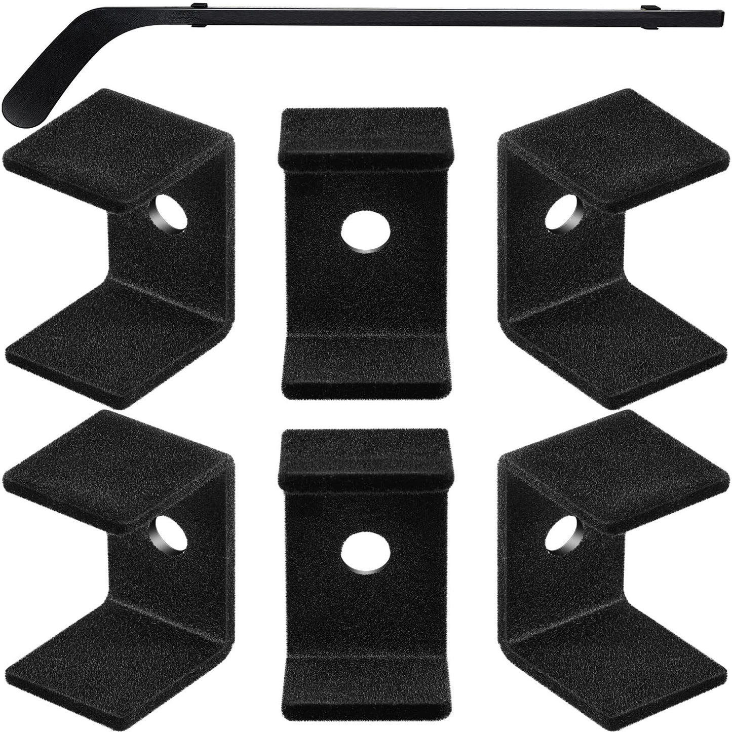 Dunzy 6 Pcs Black Hockey Stick Wall Mount Display Holder Display Hanger Ice Hockey Stick Mount for Wall Bracket for Home Office Storage Organizer