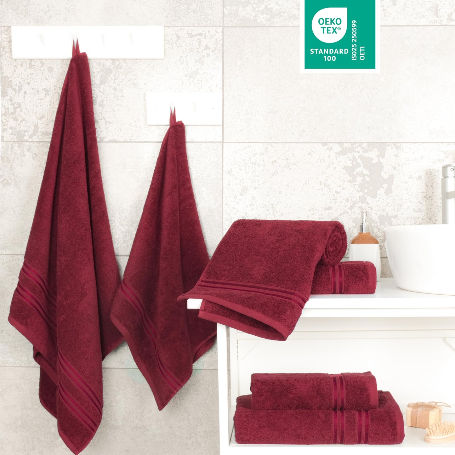 Hammetex Bathrobe 100% Cotton Unisex for Men and Women Quality 400 g/m² Quality Soft Absorbent Terry Towelling Bathrobe for Couples with Pockets