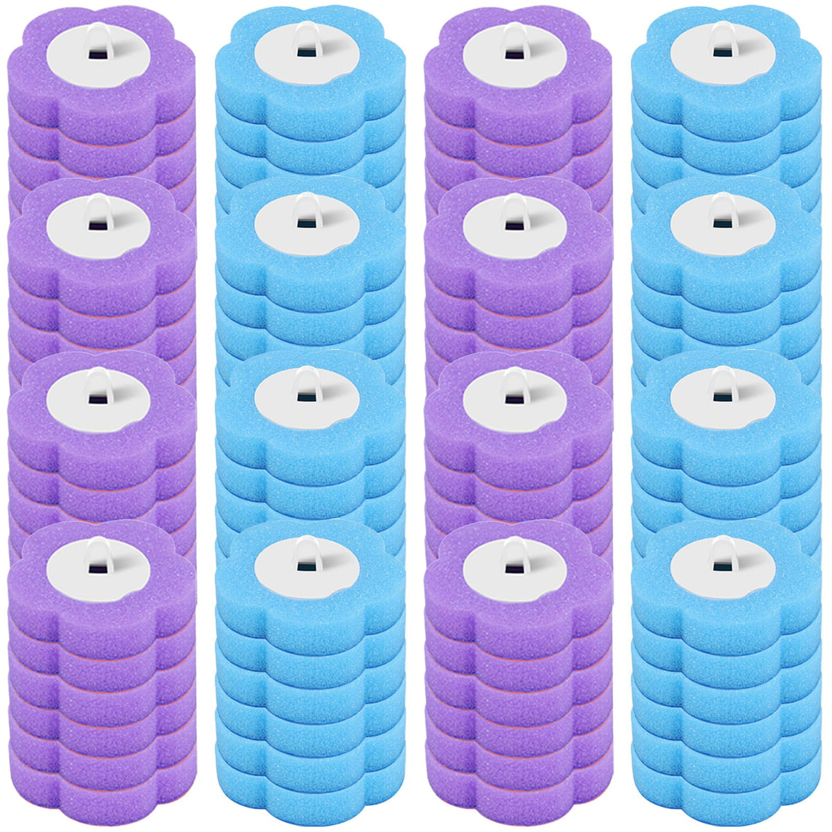 96 pcs Disposable Toilet Brush Refills 96 Sponge Brush Heads with Built-in Cleaning Solution