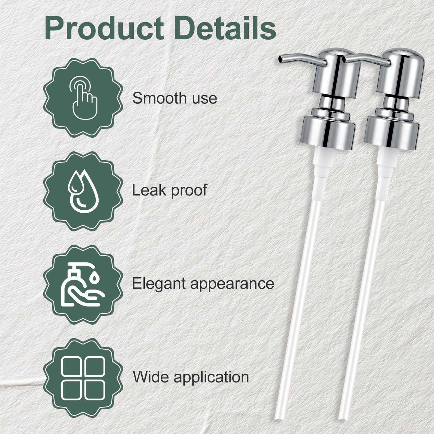 2 Pack Silver Replacement Pump for Soap Dispenser