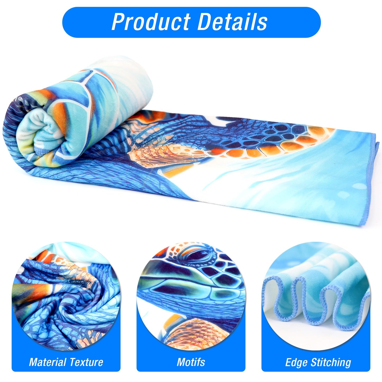ZIOSINM Beach Towel Microfiber Beach Towel for Adult, 180 * 90cm Extra Large Beach Towel for Swimming, Beach, Travel, Sand Free, Quick Dry