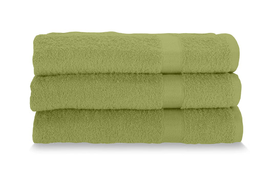 Gabel Face Towels, Pure Cotton Hydrophilic Sponge, 60 x 100 cm, Moss, Set of 3