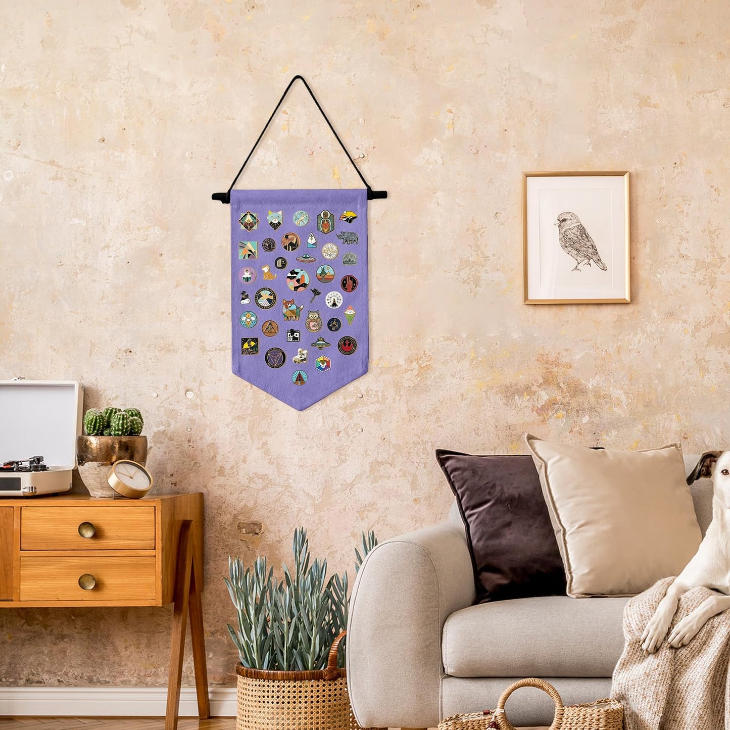 GAZIL Pin Badge Display Organizer, Canvas Brooch Holder Banner for Pin Badges, Rosette & Enamel Pin Storage Case