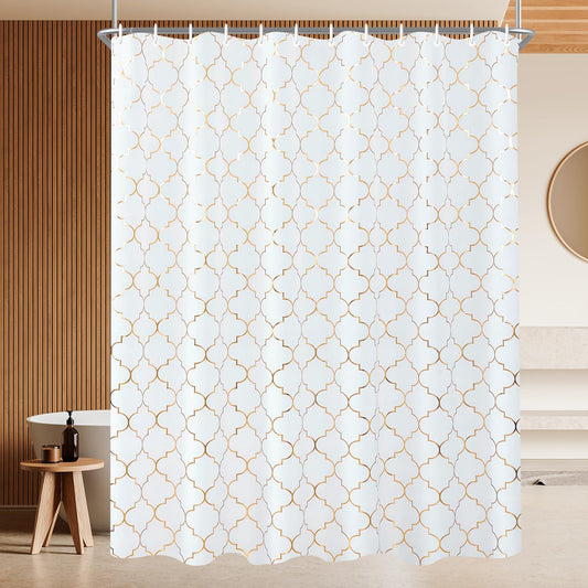 Lerores Shower Curtain 180 x 200 cm Phnom Penh Flowers, Weighted Hem, Anti-Mould, Water-Repellent, Washable Polyester Bath Curtains with 12 Eyelets