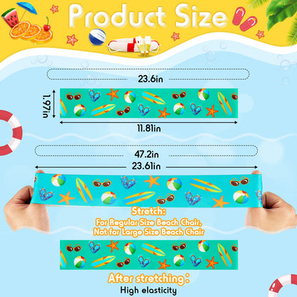 8 Pack Towel Bands for Chairs - Towel Clips and Holders, Cruise and Pool Accessories, Windproof Elastic Strap Holders for Lounge, Summer