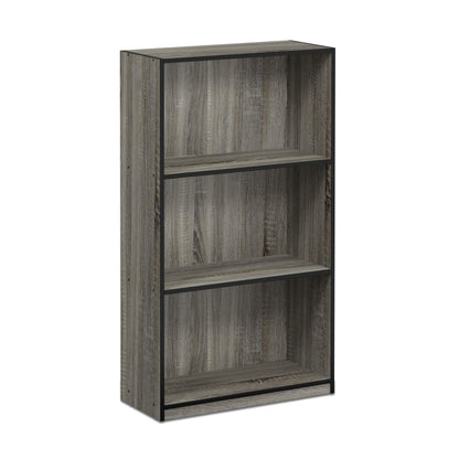 Furinno BASIC Book Shelf, 3-Tier Modern Bookshelf, Bookcase with Open Shelves, 9.3 x 21.8 x 39.5, for Living Room, Bedroom, Home Office