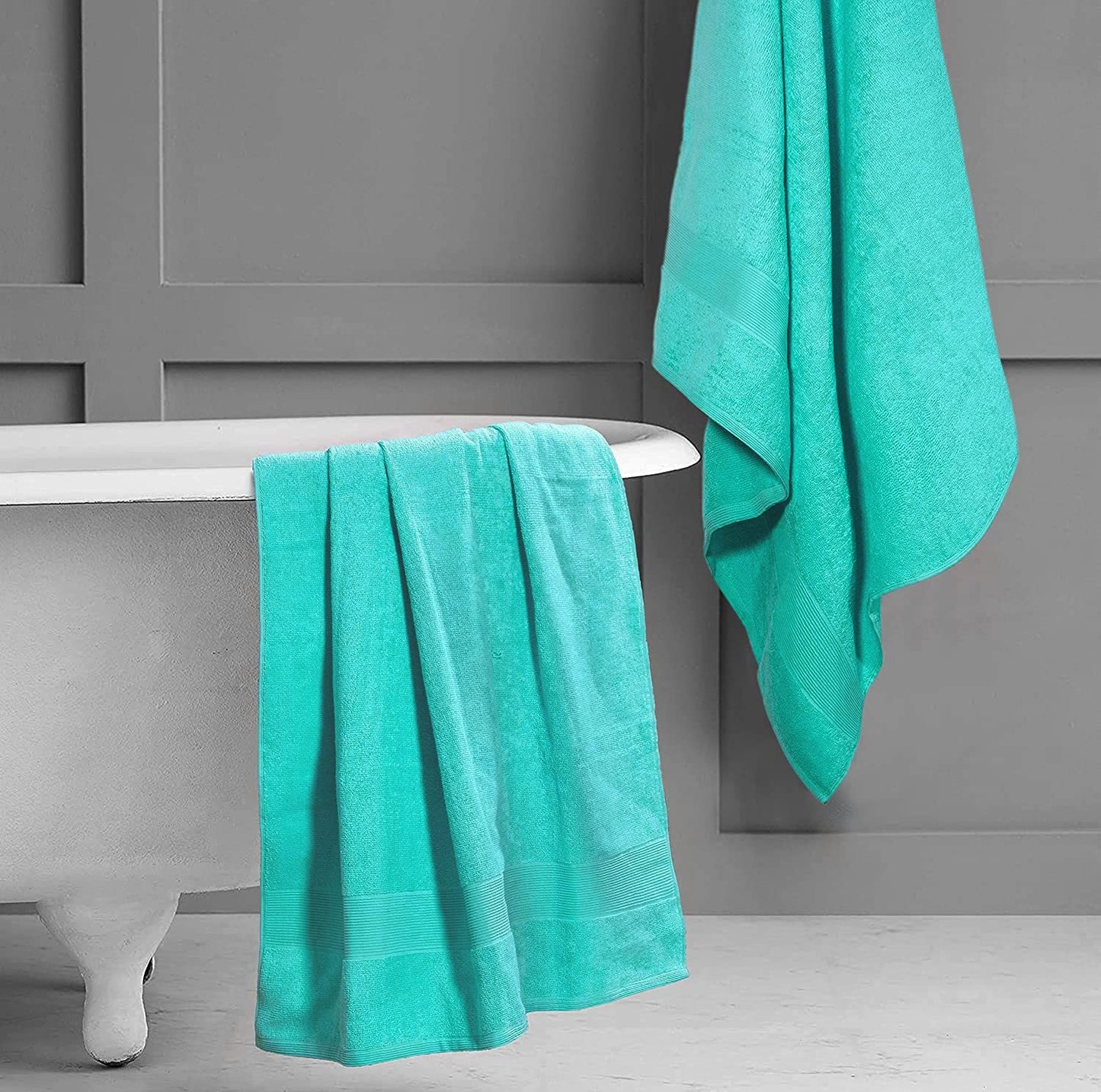 Textile Do Extra Large Super Jumbo Bath Sheet Towel 100 Percent Egyptian Cotton XL Bath Sheets(100 x 200 cm-600 GSM) (Turquoise)