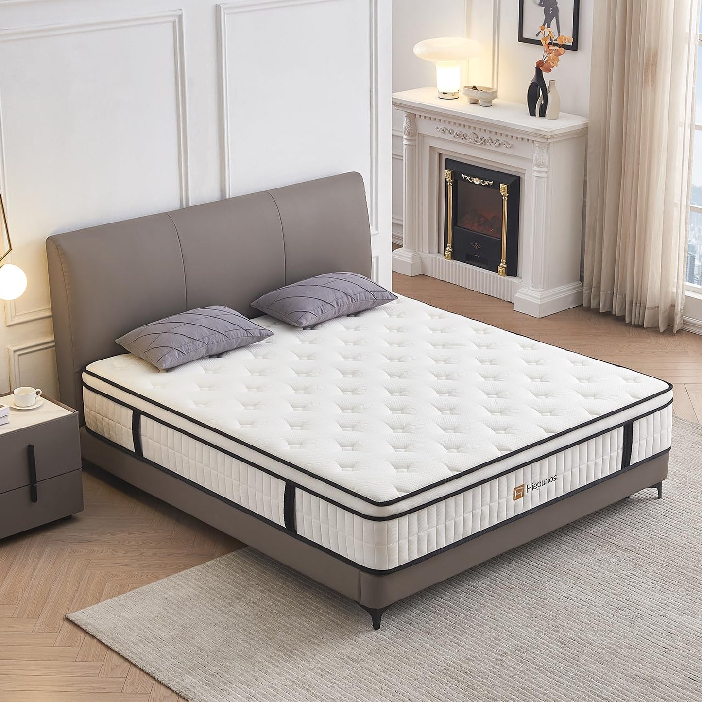 Hiepunos 3FT Single Mattress, 10.2 INCH Single Memory Foam Mattress, 9-Zone Pocket Sprung Medium Firm