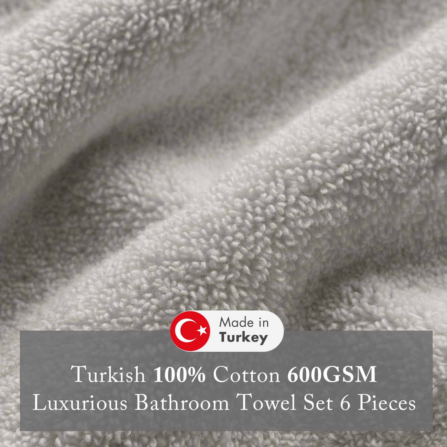 Madison Park Turkish Bath Towel Set, grey