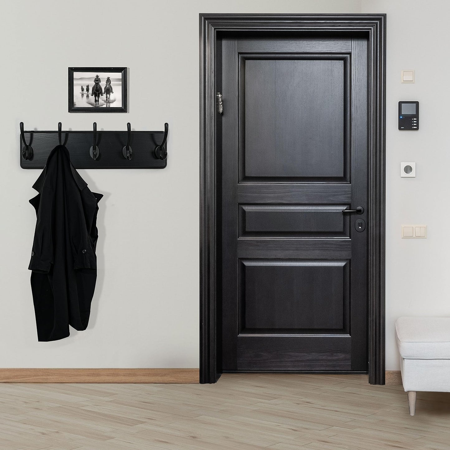 WEBI Coat Rack Wall Mount,Coat Hanger Wall,16" Hole to Hole,Coat Hooks Wall Mounted,Hook Rack,5 Hooks for Hanging
