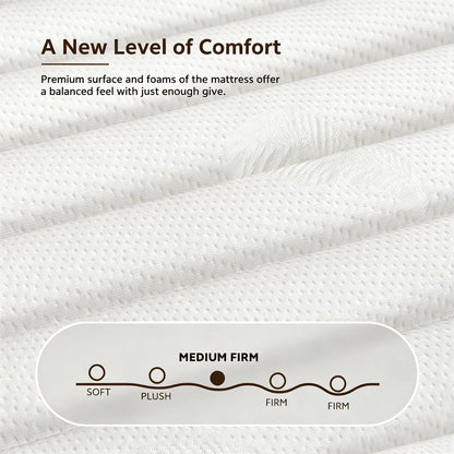 MOLPHIT 12 Inch King Size Mattress Medium Firm, OEKO-TEX Certified Hybrid King Bed Mattresses