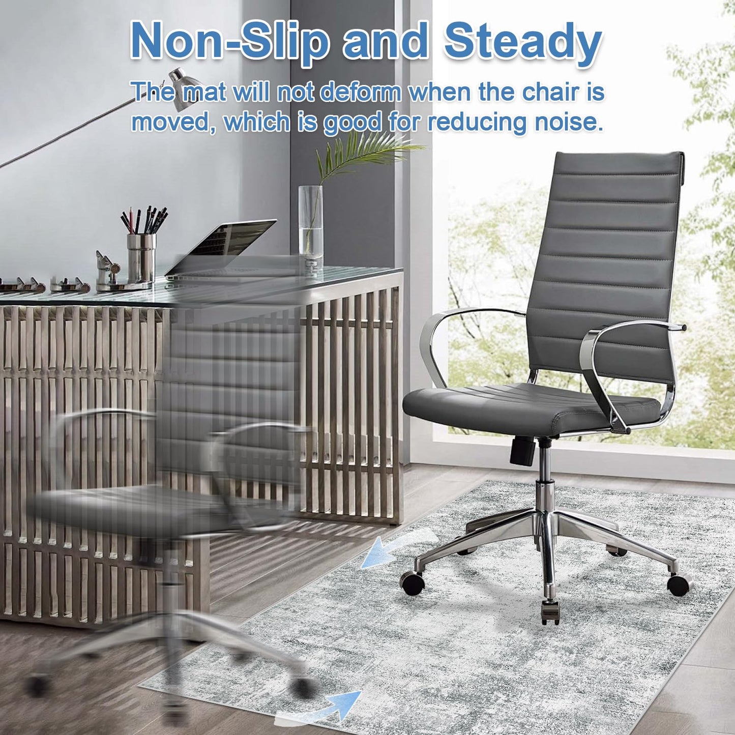 Capslpad Office Chair Mats for Hardwood Floor 90x120cm Non-Slip Modern Abstract Home Multi Purpose Chair Mat Low Pile Floor Protectors Computer Chair