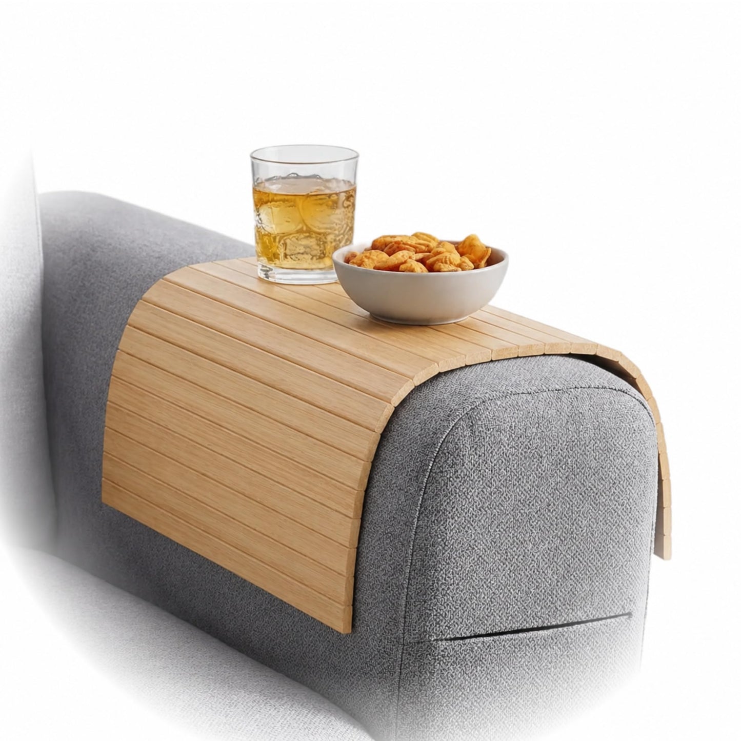 Sofa Arm Tray - Armchair Tray - Sofa Arm Table - Bamboo Armrest Caddy