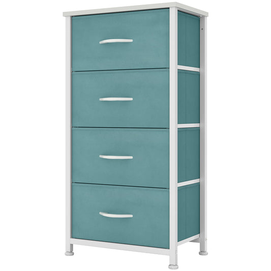 YITAHOME Small Chest of Drawers with 4 Drawers, Fabric Dressers with Easy Pull Handle,Sturdy Steel Frame,Storage Drawers for Bedroom,Green