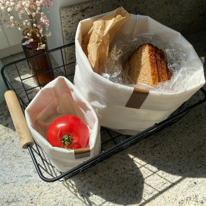 MOMO WAY Decorative Basket Bathroom Organiser Set of 3 Storage Boxes Fabric Baskets For Small Items As Towels and Cosmetics In 3 Sizes