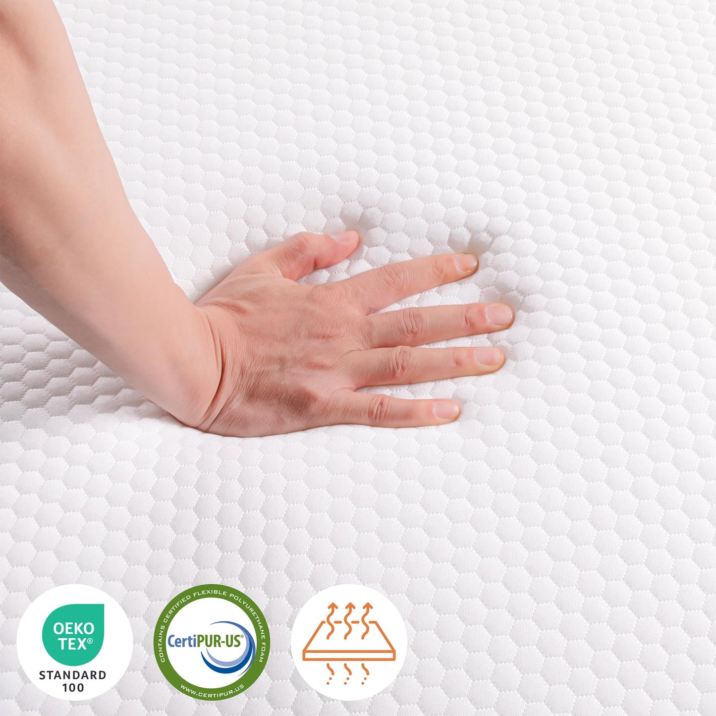 TeQsli Folding Mattress, 15cm Small Double Foldable Mattress, Memory Foam with Removable Washable Cover, for Guest Sofa Bed, Camping, Travel