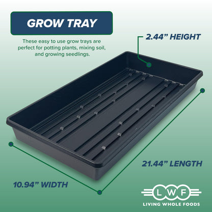 10 Plant Growing Trays No Drain Holes - 20" x 10" - Perfect Garden Seed Starter Grow Trays: for Seedlings, Indoor Gardening, Growing Microgreens