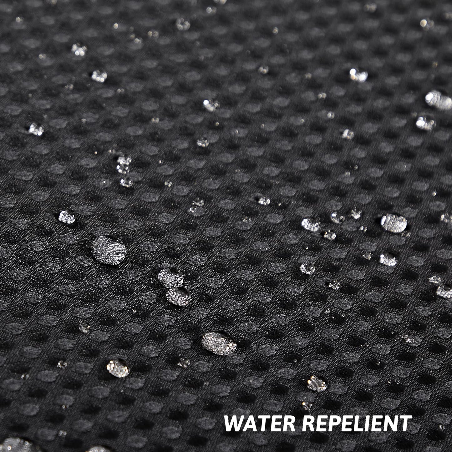 Furlinic Shower Curtain Hookless Black Jacquard Waffle Fabric 75inch Long Weighted Anti Mould with White Polyester Snap in Liner and Mesh Curtains