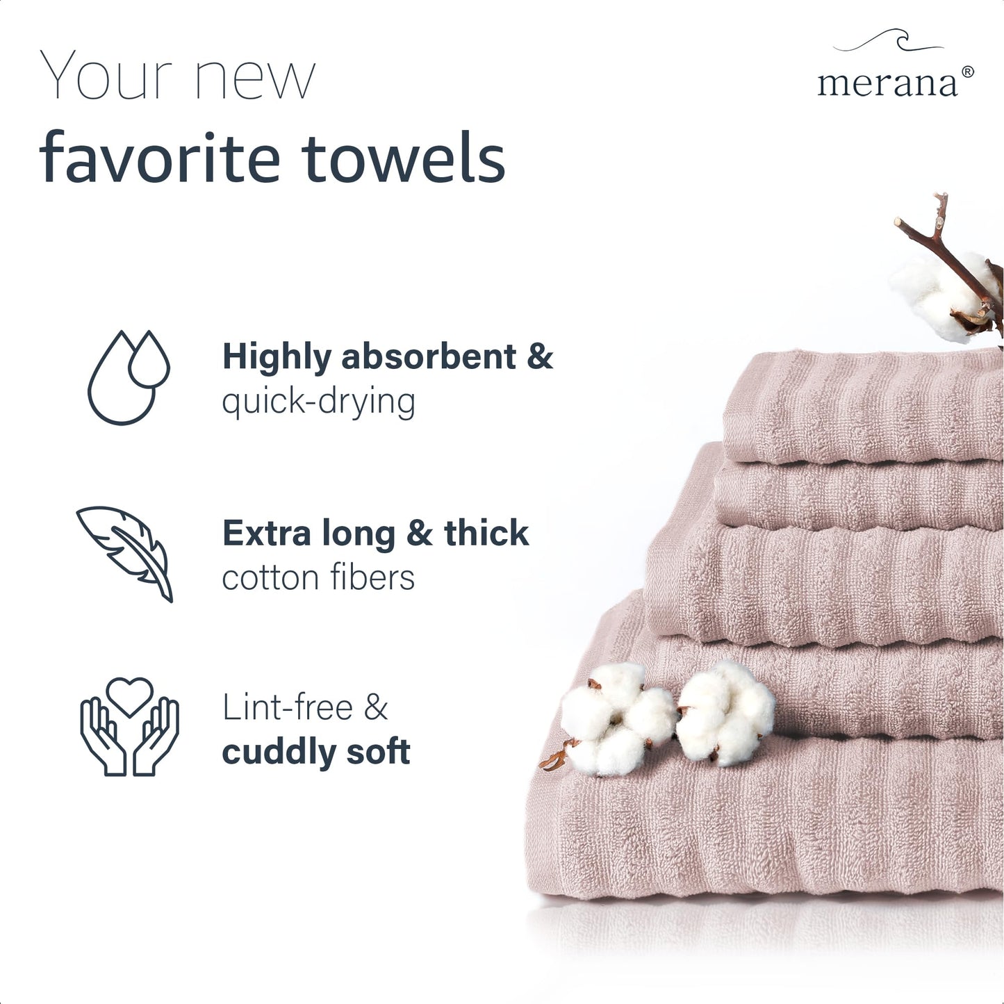 Merana OSLO towel set | quick-drying, soft & lint-free | terry luxury quality | 100% cotton terrycloth | OEKO-TEX | 590 GSM | guest & face towel